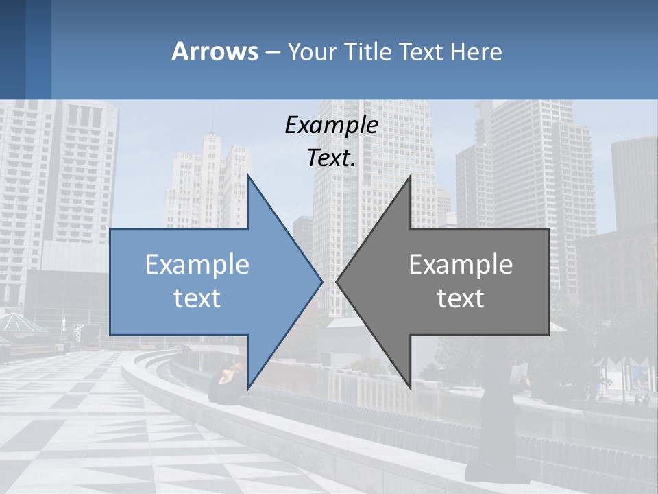 A Woman Holding An Umbrella In Front Of A Cityscape PowerPoint Template