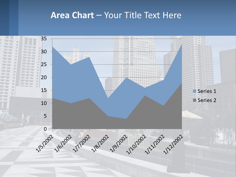 A Woman Holding An Umbrella In Front Of A Cityscape PowerPoint Template