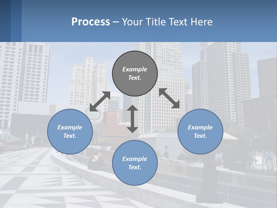 A Woman Holding An Umbrella In Front Of A Cityscape PowerPoint Template