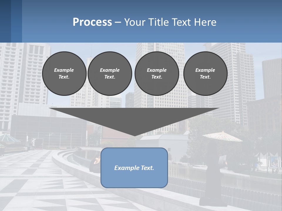 A Woman Holding An Umbrella In Front Of A Cityscape PowerPoint Template