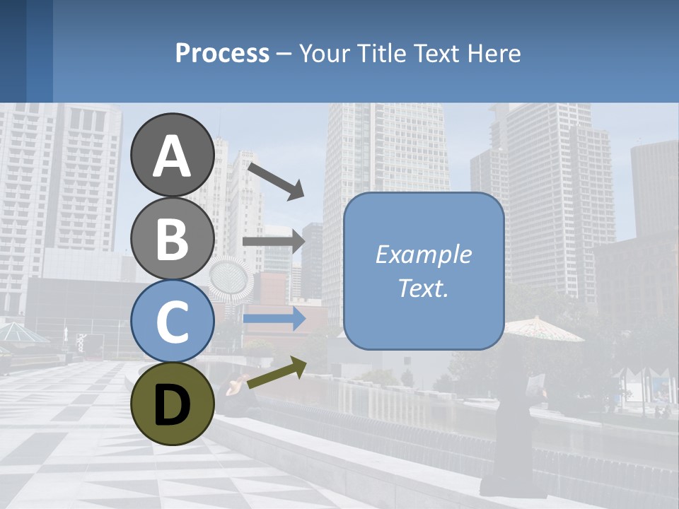 A Woman Holding An Umbrella In Front Of A Cityscape PowerPoint Template