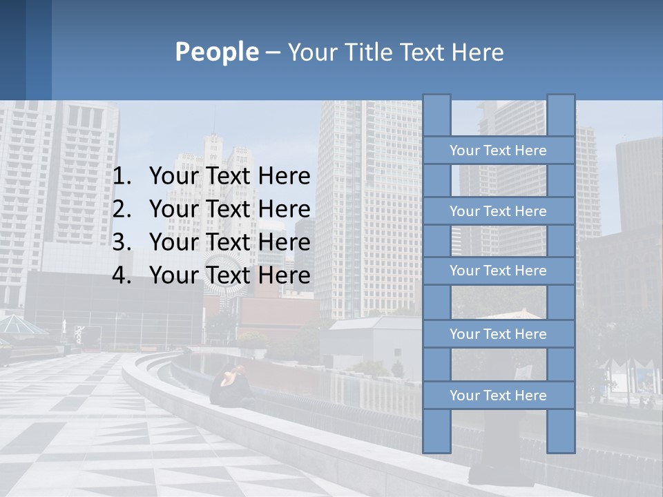 A Woman Holding An Umbrella In Front Of A Cityscape PowerPoint Template