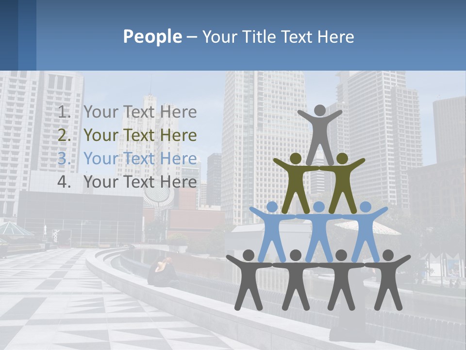 A Woman Holding An Umbrella In Front Of A Cityscape PowerPoint Template