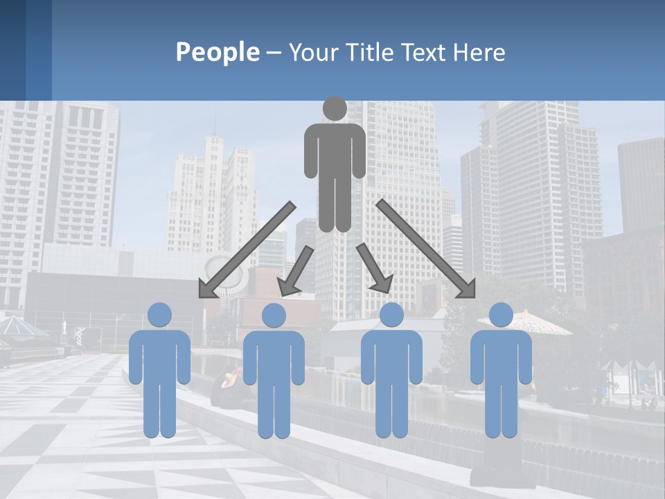 A Woman Holding An Umbrella In Front Of A Cityscape PowerPoint Template