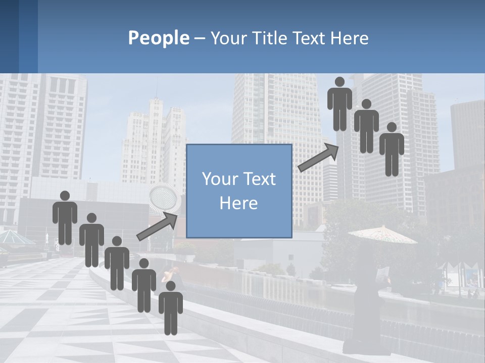 A Woman Holding An Umbrella In Front Of A Cityscape PowerPoint Template