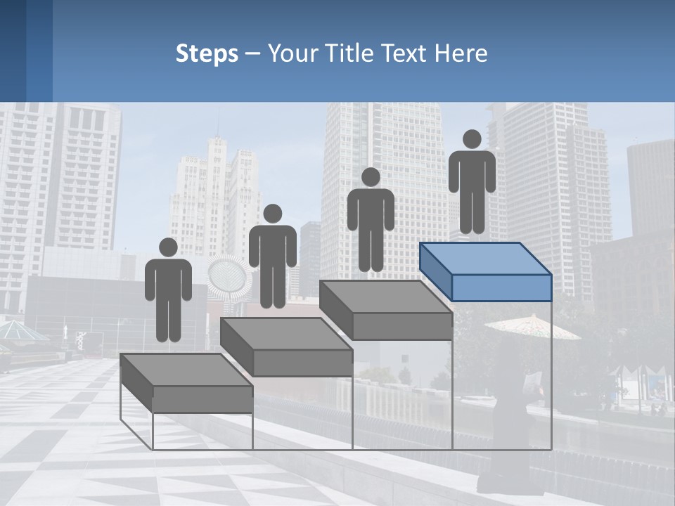 A Woman Holding An Umbrella In Front Of A Cityscape PowerPoint Template