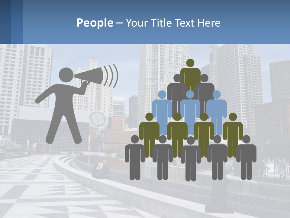 A Woman Holding An Umbrella In Front Of A Cityscape PowerPoint Template