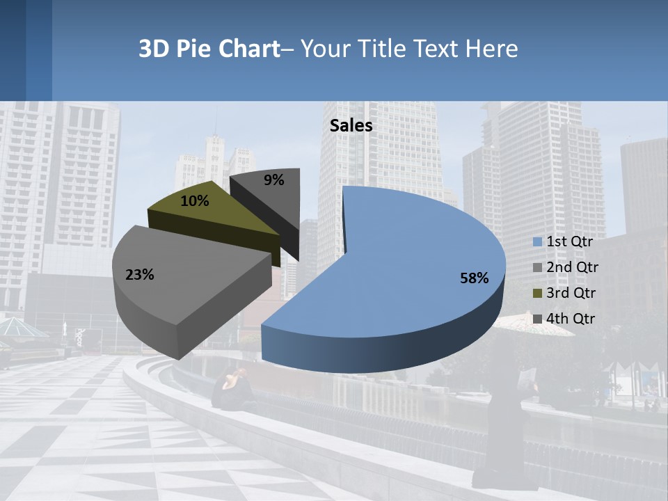 A Woman Holding An Umbrella In Front Of A Cityscape PowerPoint Template