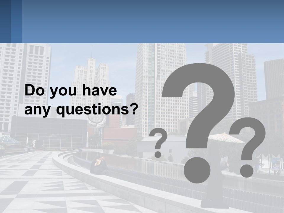 A Woman Holding An Umbrella In Front Of A Cityscape PowerPoint Template
