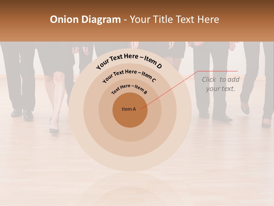 A Group Of Business People Walking Across A Wooden Floor PowerPoint Template