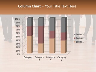 A Group Of Business People Walking Across A Wooden Floor PowerPoint Template
