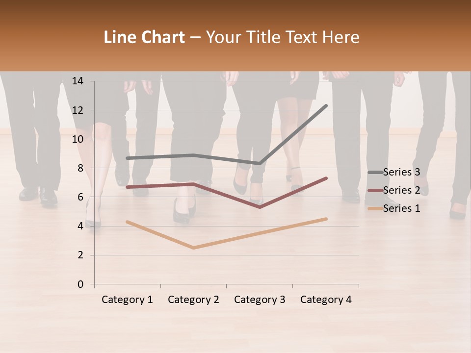 A Group Of Business People Walking Across A Wooden Floor PowerPoint Template