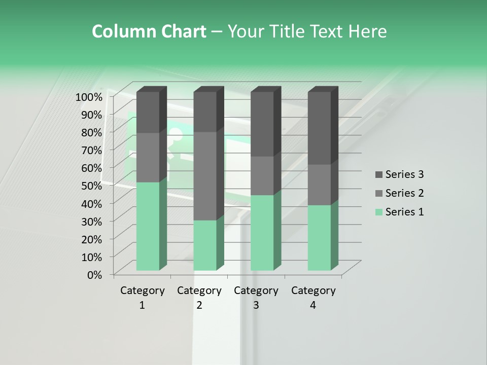 A Green And White Sign Hanging From A Ceiling PowerPoint Template