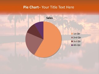 Palm Trees Are Reflected In The Water At Sunset PowerPoint Template