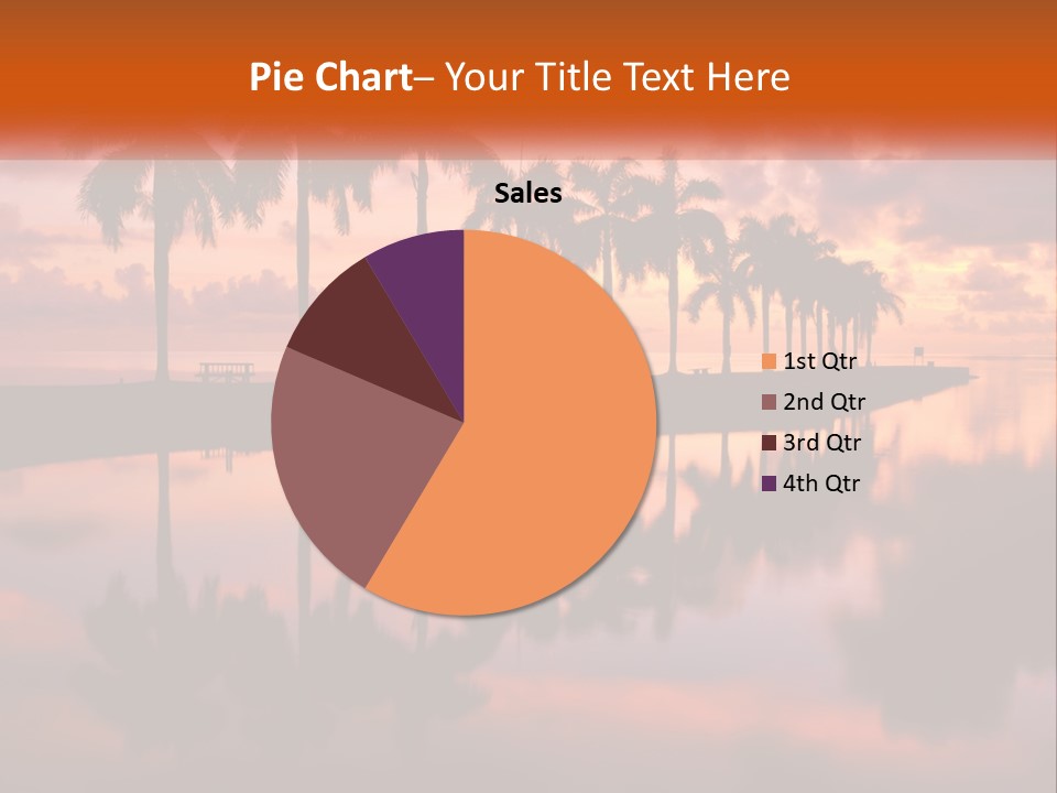 Palm Trees Are Reflected In The Water At Sunset PowerPoint Template