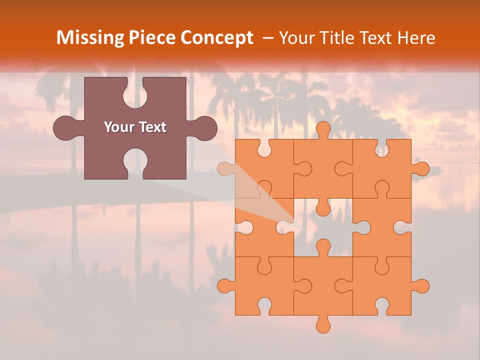 Palm Trees Are Reflected In The Water At Sunset PowerPoint Template