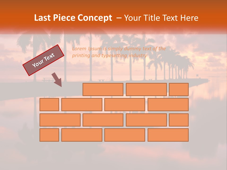 Palm Trees Are Reflected In The Water At Sunset PowerPoint Template