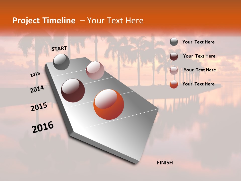 Palm Trees Are Reflected In The Water At Sunset PowerPoint Template