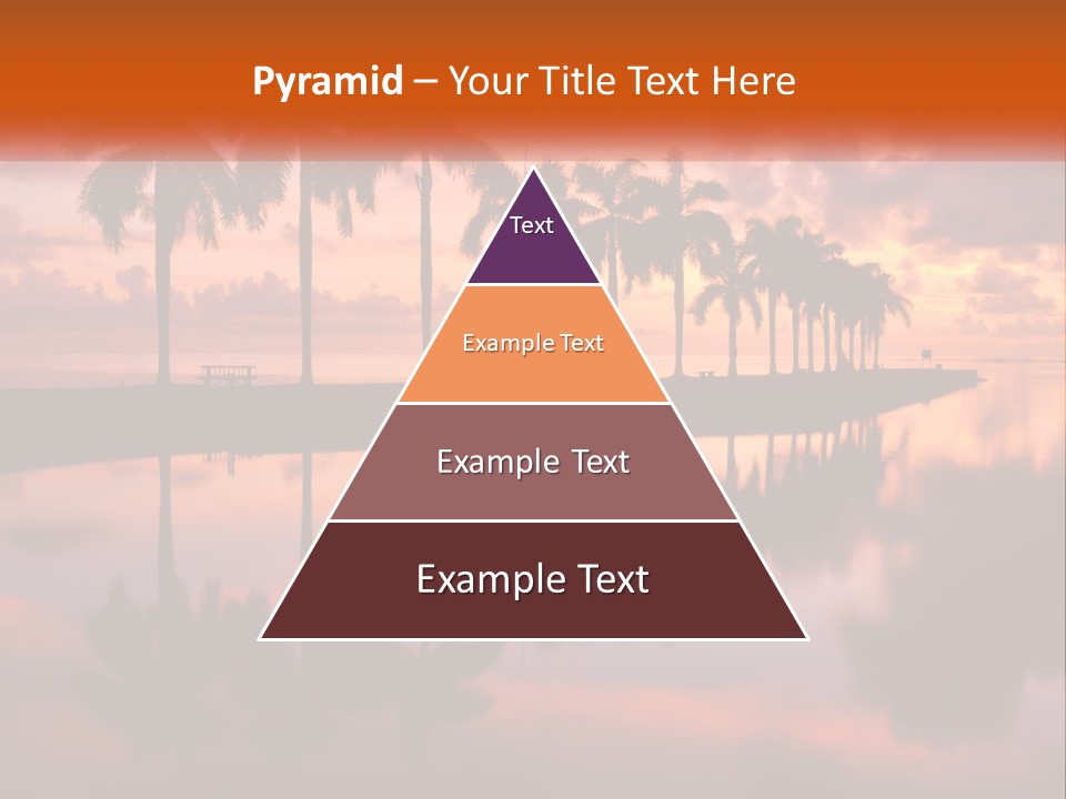 Palm Trees Are Reflected In The Water At Sunset PowerPoint Template