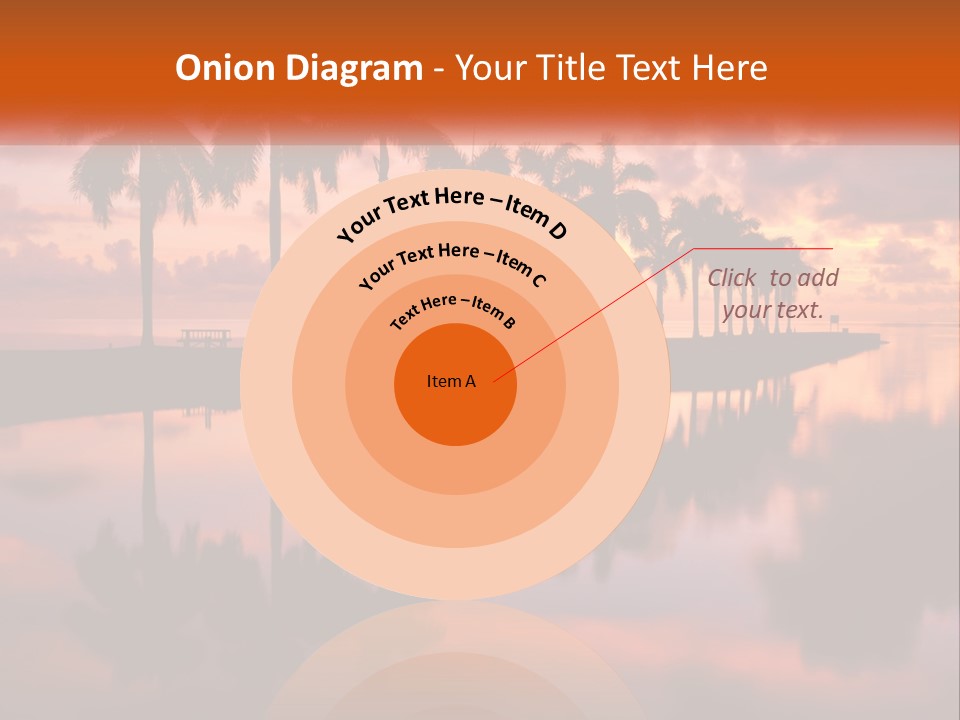 Palm Trees Are Reflected In The Water At Sunset PowerPoint Template