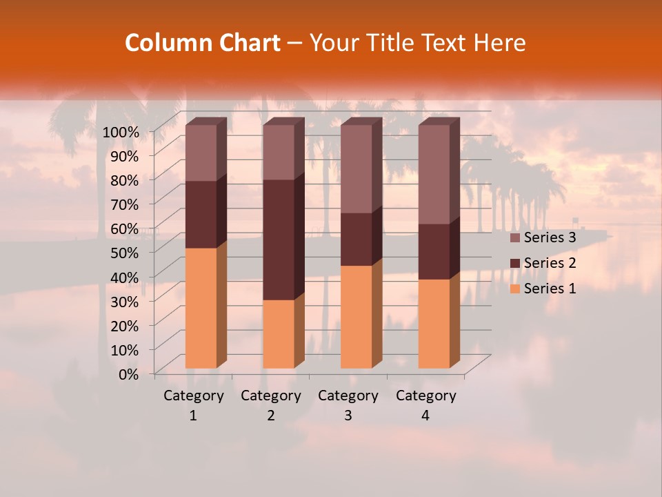 Palm Trees Are Reflected In The Water At Sunset PowerPoint Template