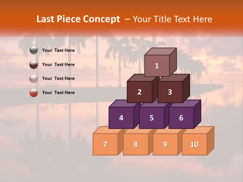 Palm Trees Are Reflected In The Water At Sunset PowerPoint Template