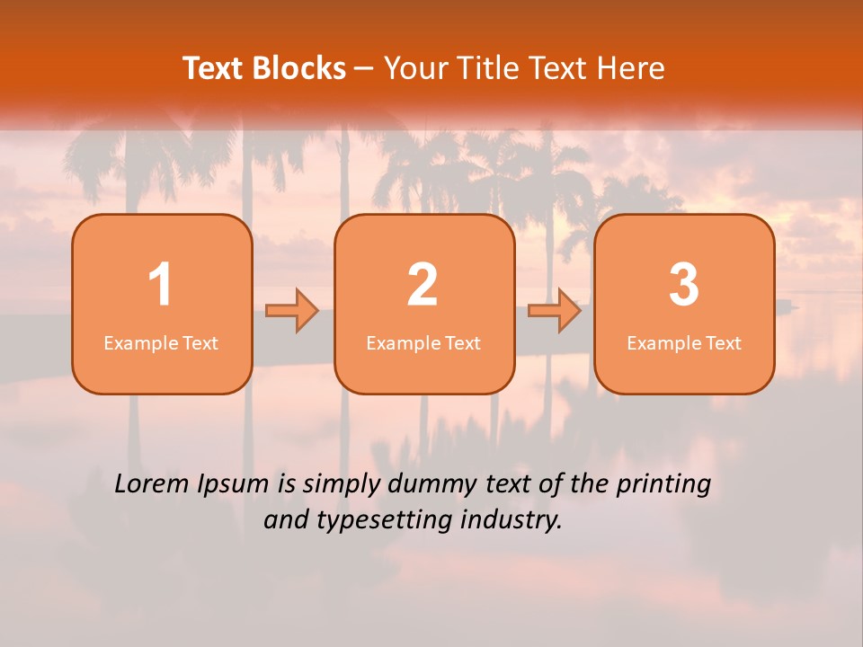 Palm Trees Are Reflected In The Water At Sunset PowerPoint Template