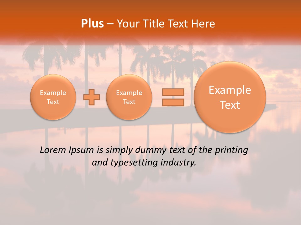 Palm Trees Are Reflected In The Water At Sunset PowerPoint Template