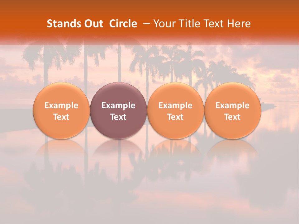 Palm Trees Are Reflected In The Water At Sunset PowerPoint Template