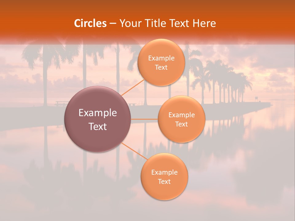 Palm Trees Are Reflected In The Water At Sunset PowerPoint Template