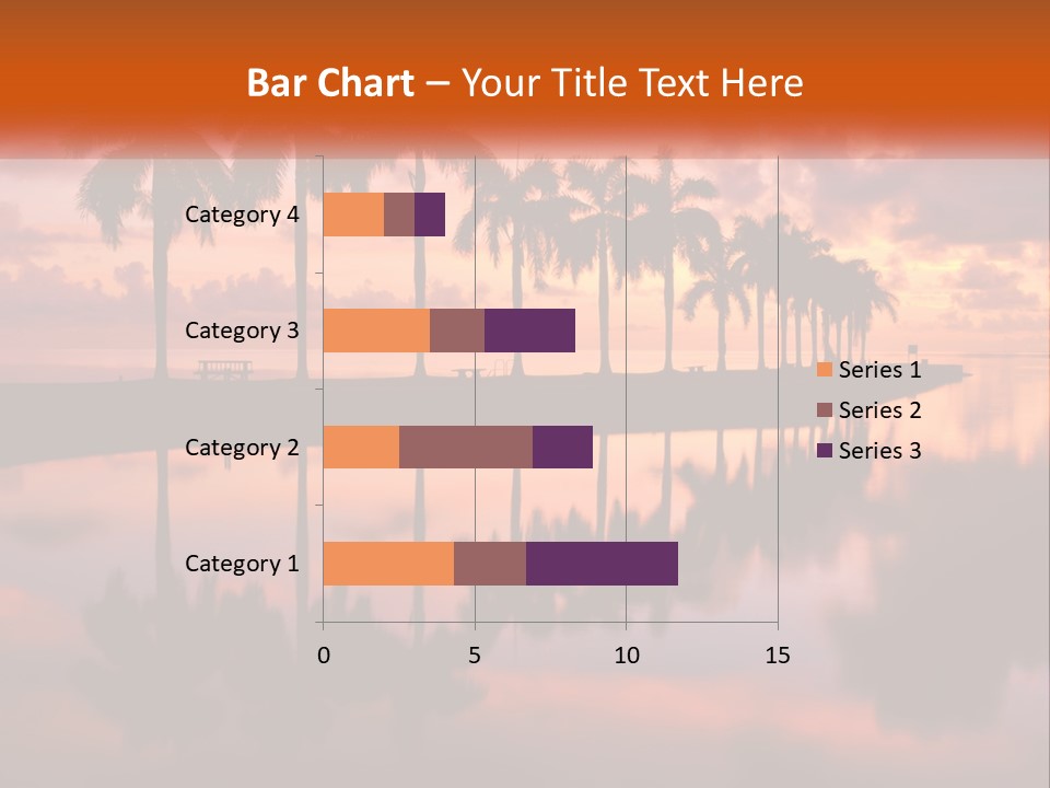 Palm Trees Are Reflected In The Water At Sunset PowerPoint Template