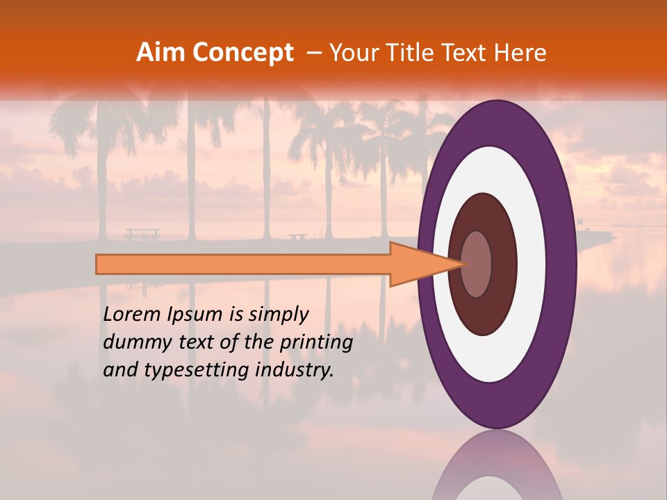 Palm Trees Are Reflected In The Water At Sunset PowerPoint Template