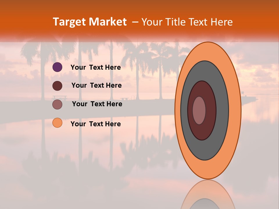 Palm Trees Are Reflected In The Water At Sunset PowerPoint Template