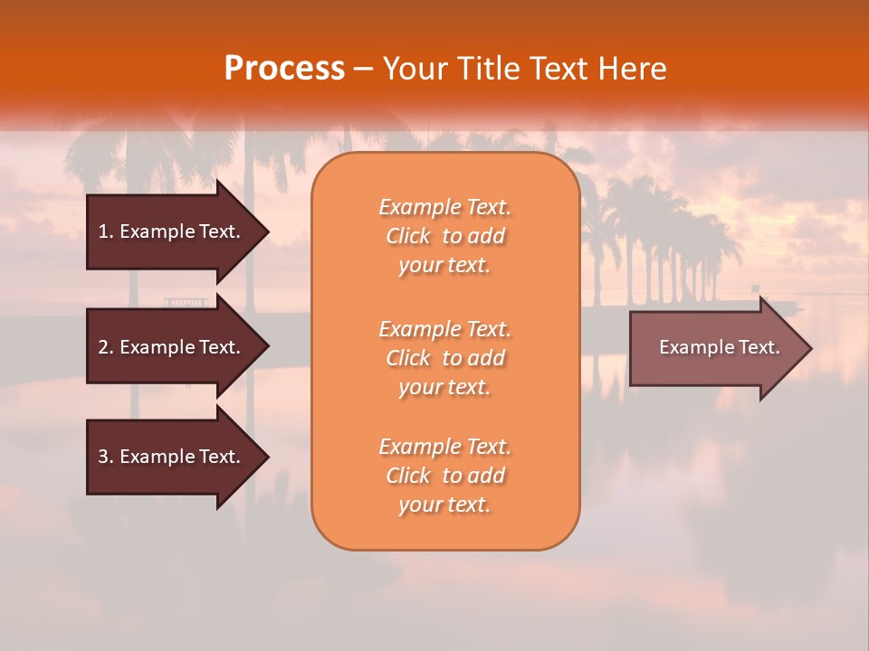 Palm Trees Are Reflected In The Water At Sunset PowerPoint Template