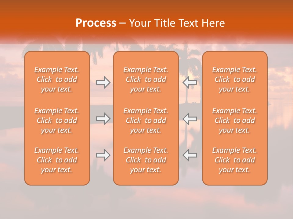 Palm Trees Are Reflected In The Water At Sunset PowerPoint Template