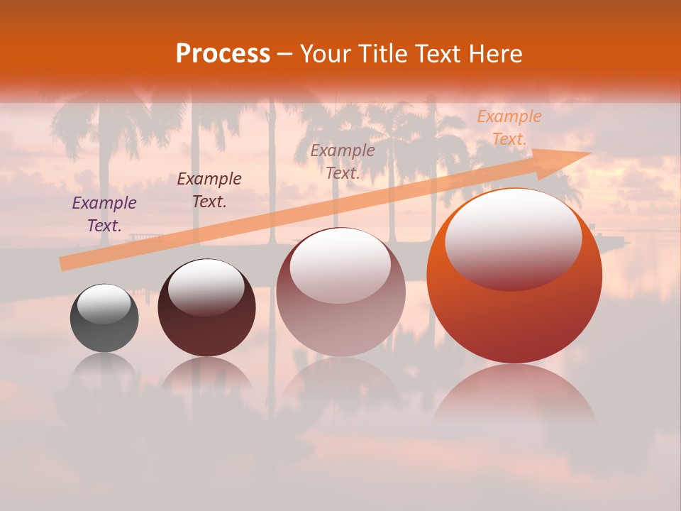 Palm Trees Are Reflected In The Water At Sunset PowerPoint Template
