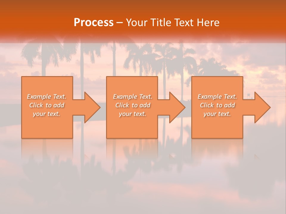 Palm Trees Are Reflected In The Water At Sunset PowerPoint Template