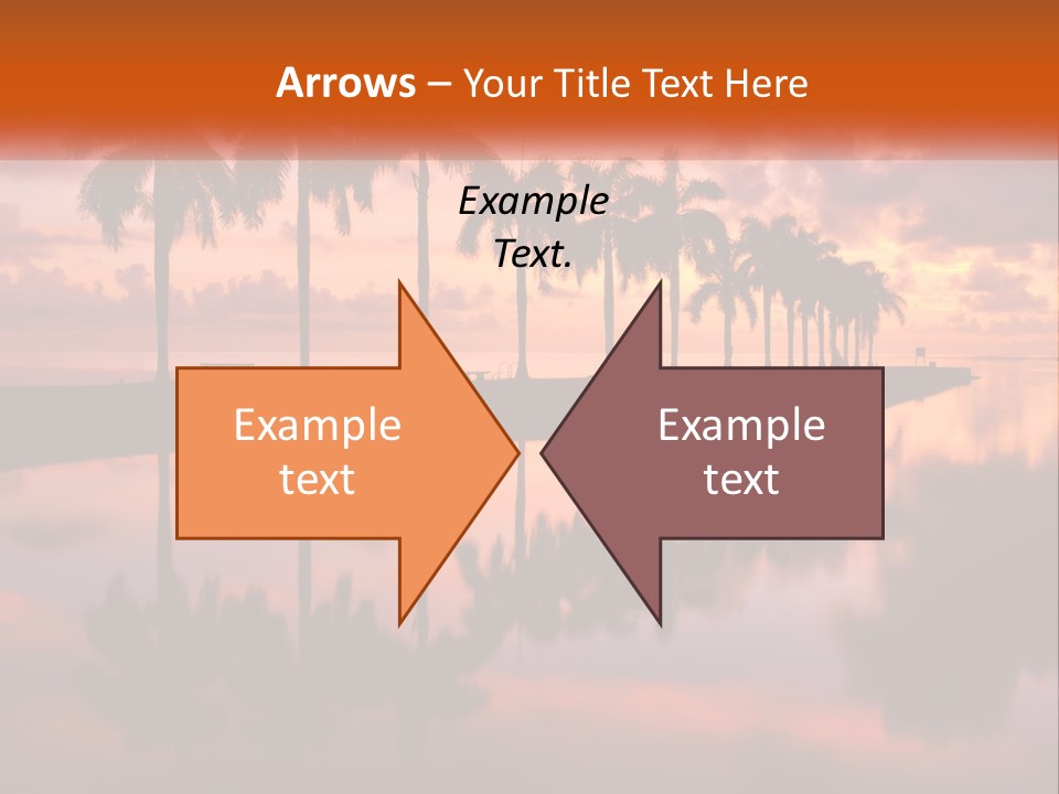 Palm Trees Are Reflected In The Water At Sunset PowerPoint Template
