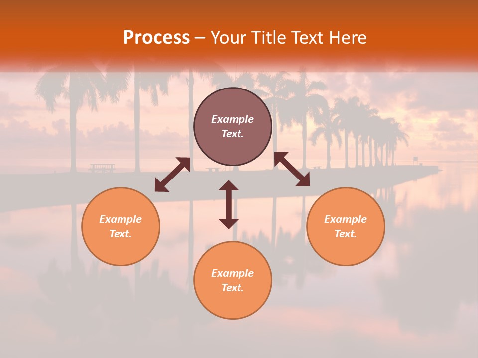 Palm Trees Are Reflected In The Water At Sunset PowerPoint Template