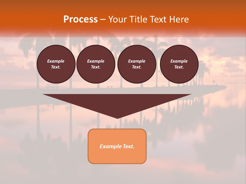 Palm Trees Are Reflected In The Water At Sunset PowerPoint Template
