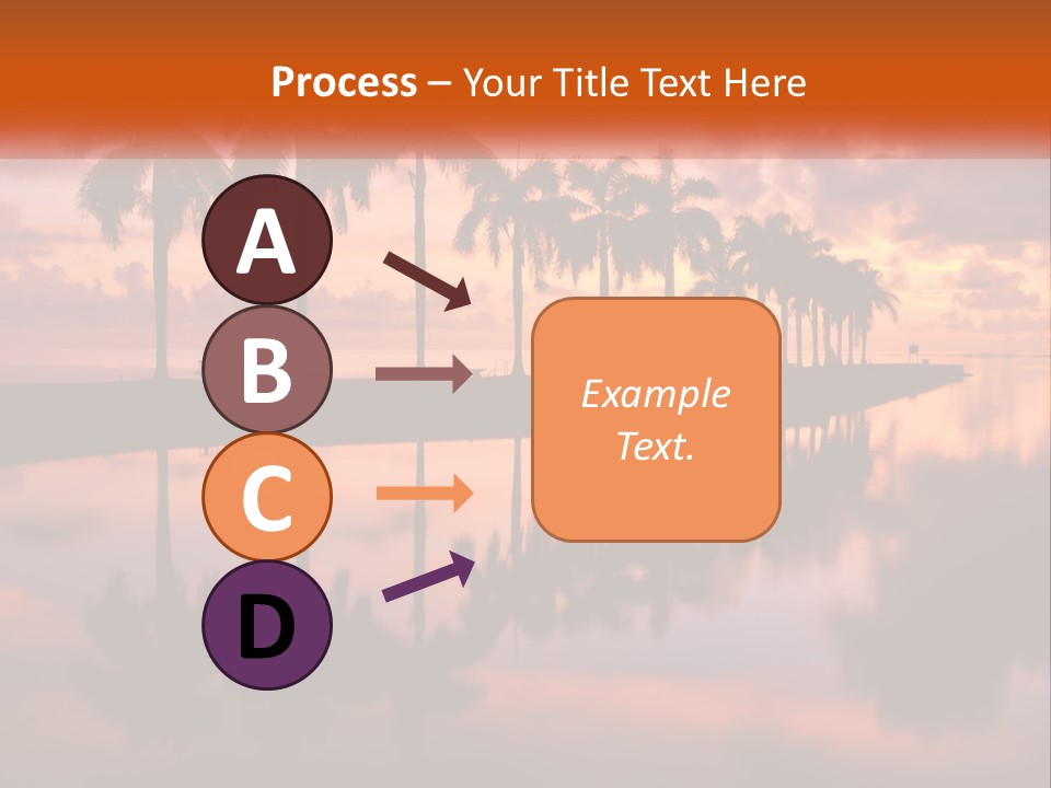 Palm Trees Are Reflected In The Water At Sunset PowerPoint Template