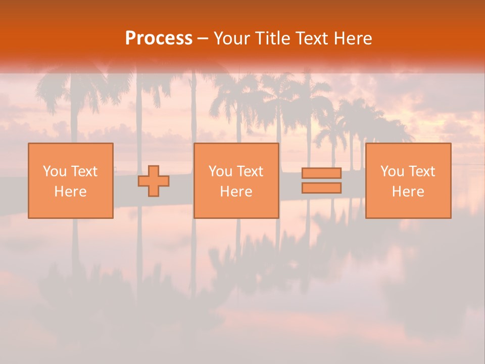 Palm Trees Are Reflected In The Water At Sunset PowerPoint Template