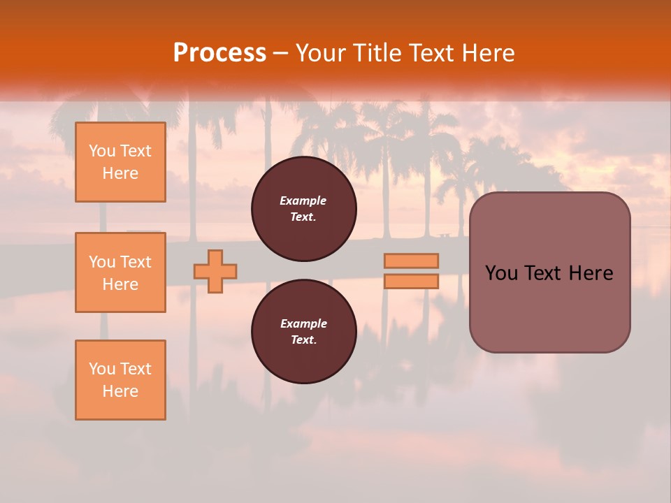Palm Trees Are Reflected In The Water At Sunset PowerPoint Template