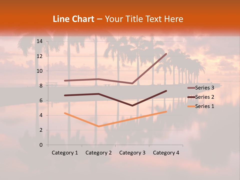 Palm Trees Are Reflected In The Water At Sunset PowerPoint Template