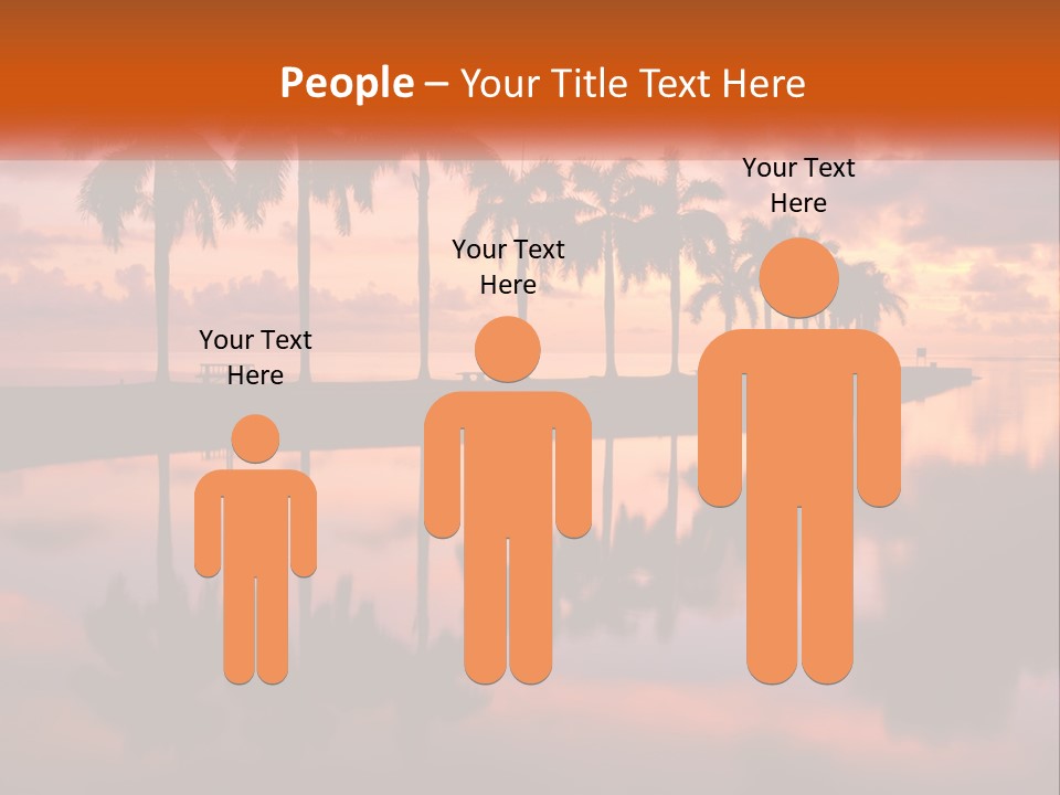 Palm Trees Are Reflected In The Water At Sunset PowerPoint Template