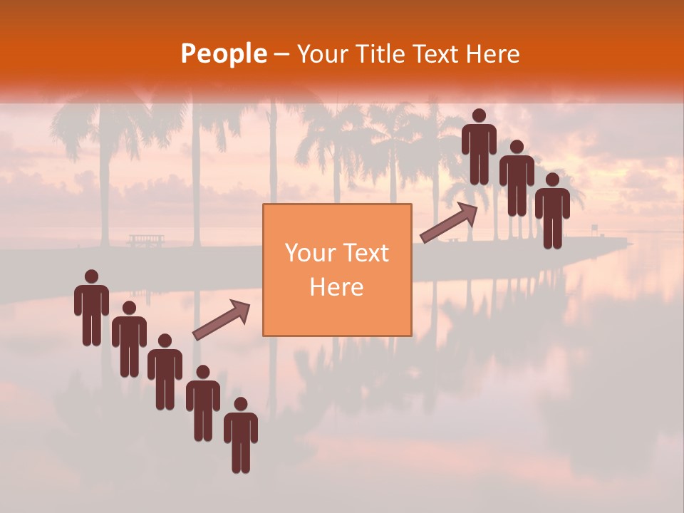 Palm Trees Are Reflected In The Water At Sunset PowerPoint Template