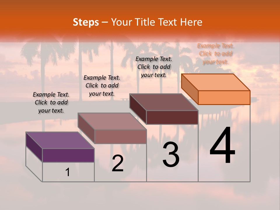 Palm Trees Are Reflected In The Water At Sunset PowerPoint Template