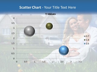 A Man And Woman Sitting In The Grass In Front Of A House PowerPoint Template