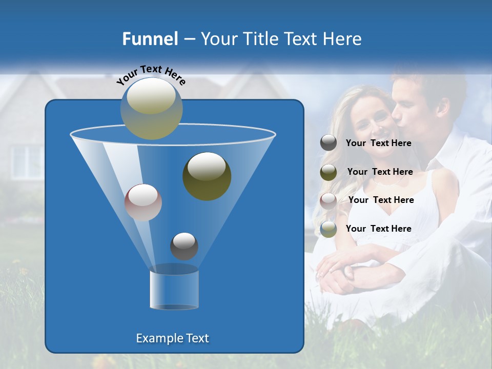 A Man And Woman Sitting In The Grass In Front Of A House PowerPoint Template