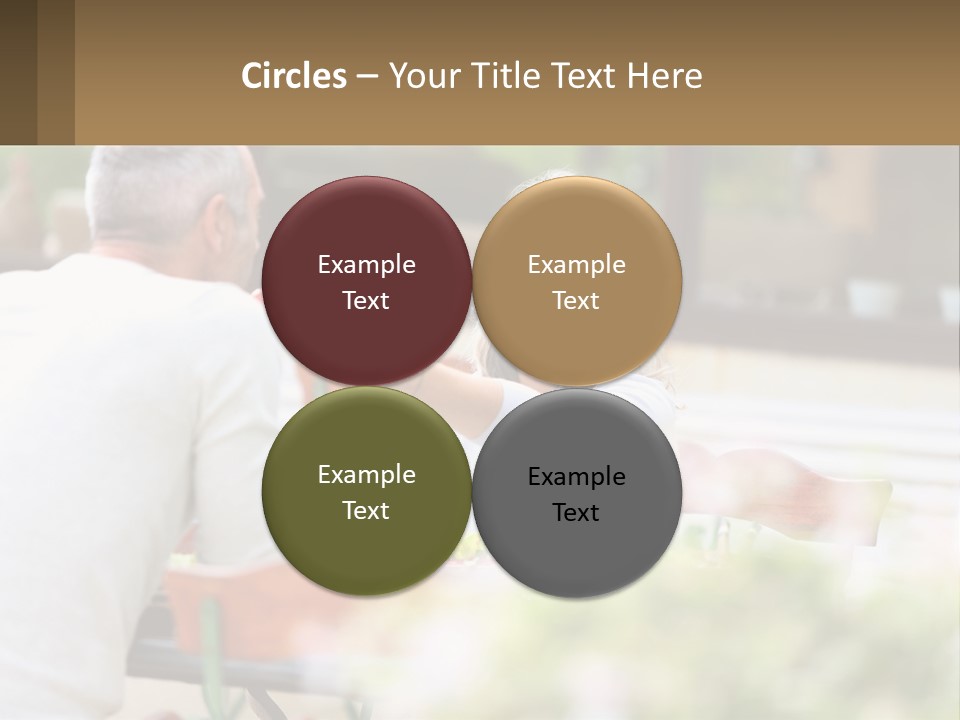 A Man And A Woman Sitting At A Table Eating Food PowerPoint Template